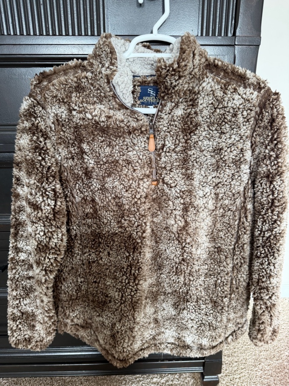 Simply Southern Brown Ombre Sherpa Half-Zip Pullover